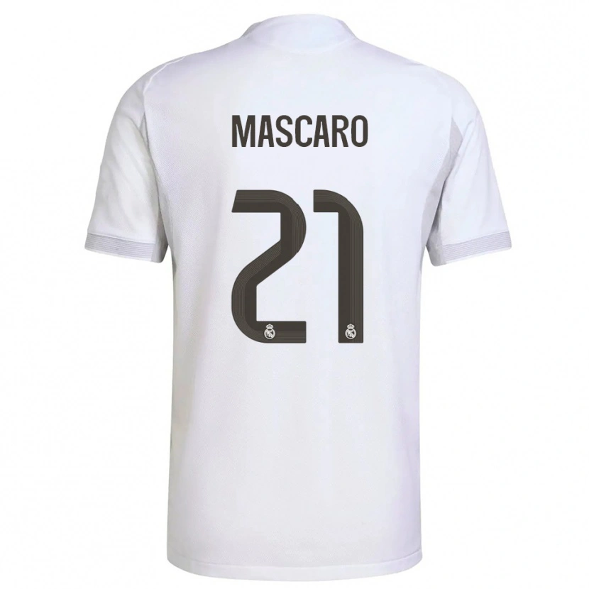 Danxen Homme Maillot Joan Mascaró #21 Blanc Jaune Tenues Domicile 2025/26 T-Shirt