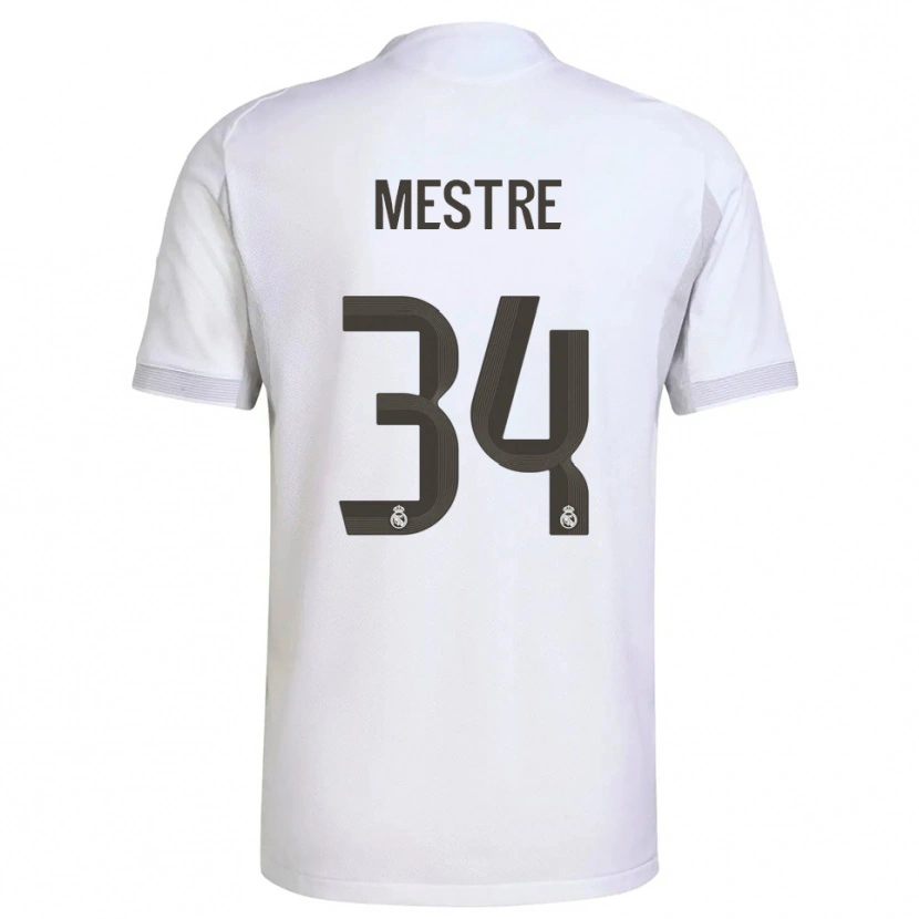 Danxen Homme Maillot Sergio Mestre #34 Blanc Jaune Tenues Domicile 2025/26 T-Shirt