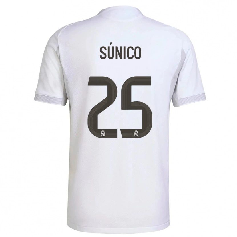 Danxen Homme Maillot Guille Súnico #25 Blanc Jaune Tenues Domicile 2025/26 T-Shirt