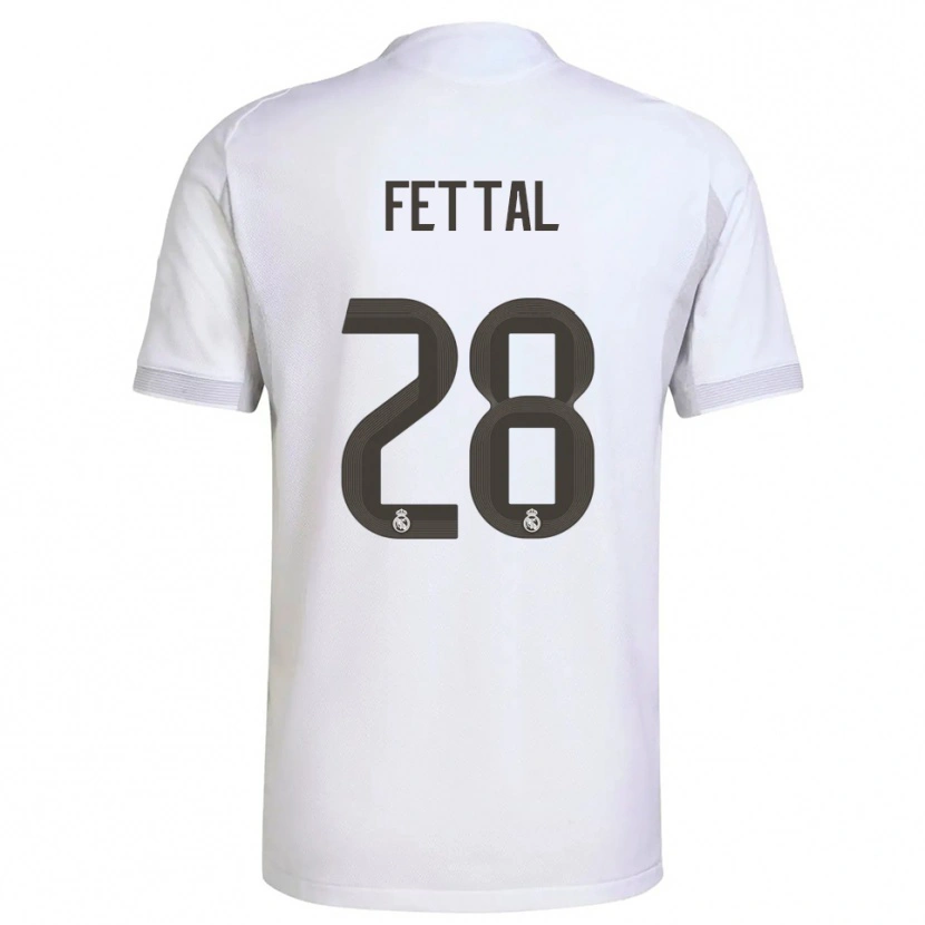 Danxen Homme Maillot Rachad Fettal #28 Blanc Jaune Tenues Domicile 2025/26 T-Shirt