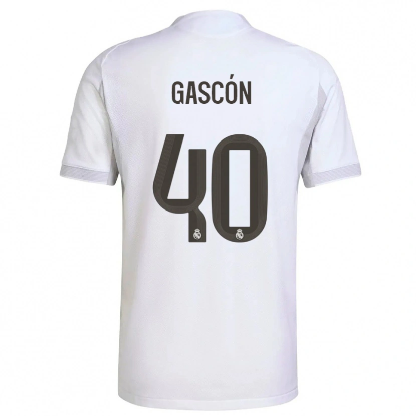 Danxen Homme Maillot Ignacio Gascón #40 Blanc Jaune Tenues Domicile 2025/26 T-Shirt