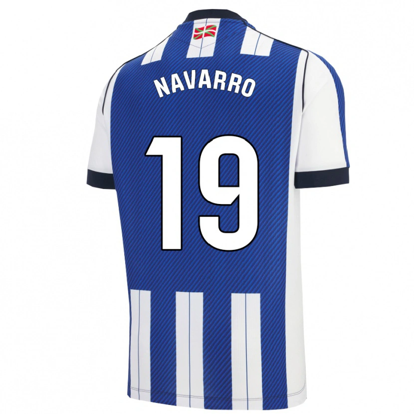 Danxen Homme Maillot Lorena Navarro #19 Bleu Blanc Tenues Domicile 2025/26 T-Shirt