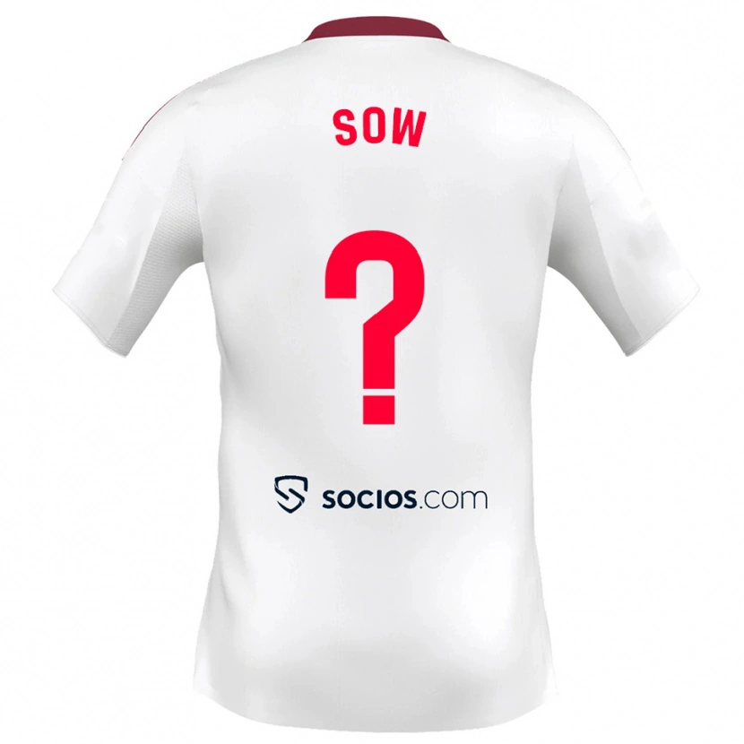 Danxen Homme Maillot Bakary Sow #0 Blanc Rouge Tenues Domicile 2025/26 T-Shirt