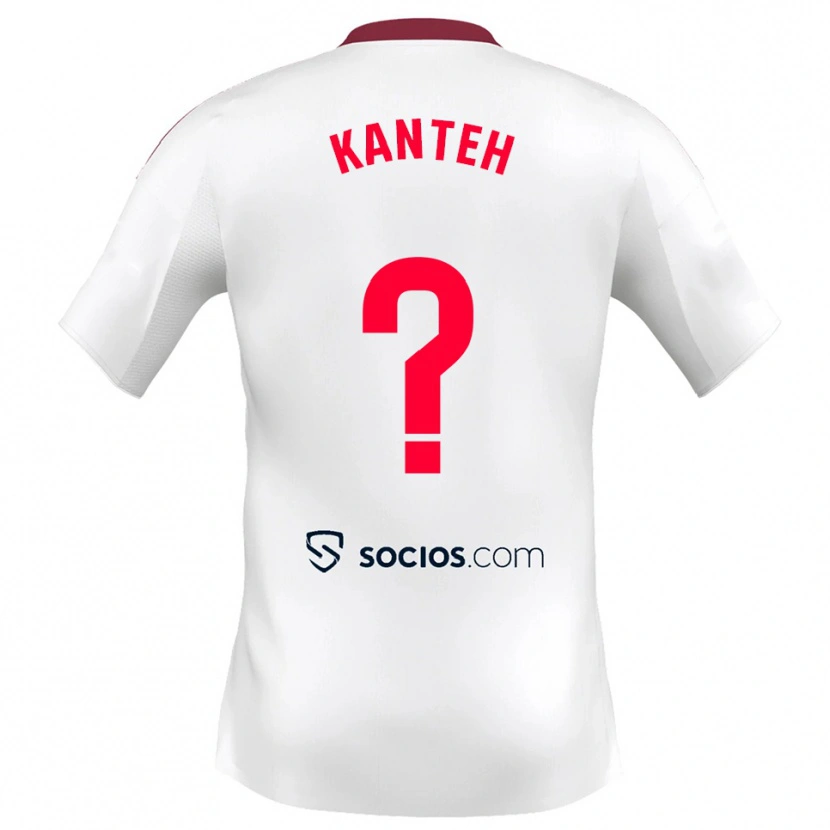 Danxen Homme Maillot Fatou Kanteh #0 Blanc Rouge Tenues Domicile 2025/26 T-Shirt