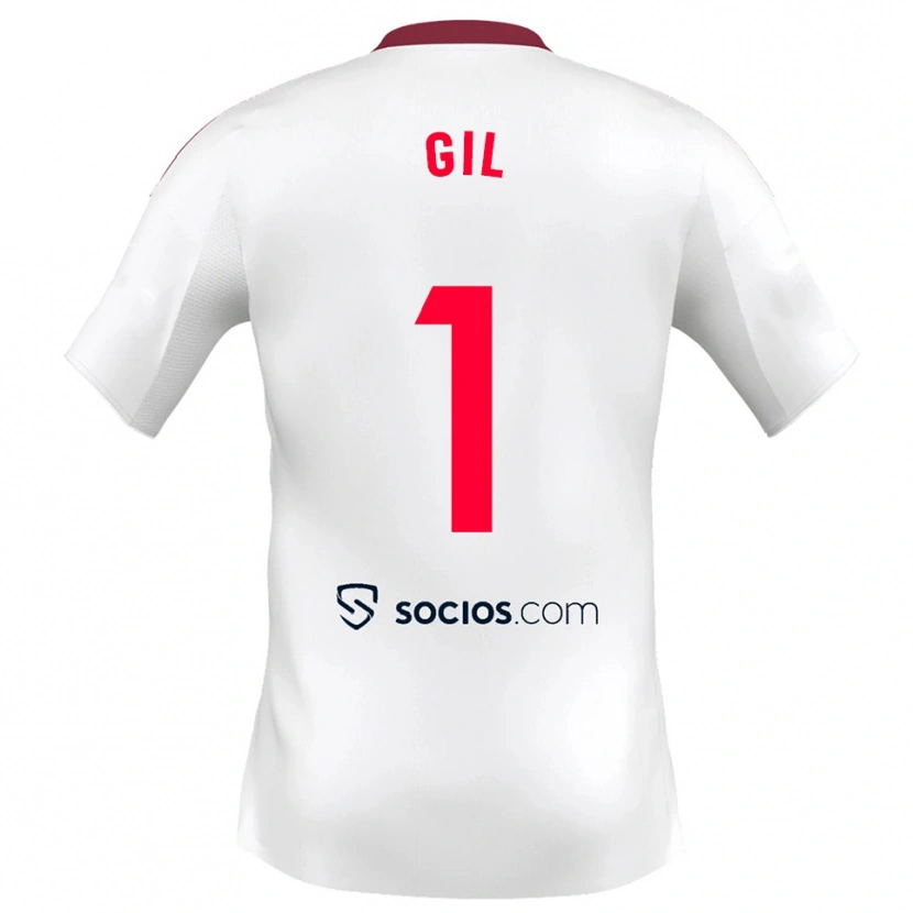 Danxen Homme Maillot David Gil #1 Blanc Rouge Tenues Domicile 2025/26 T-Shirt