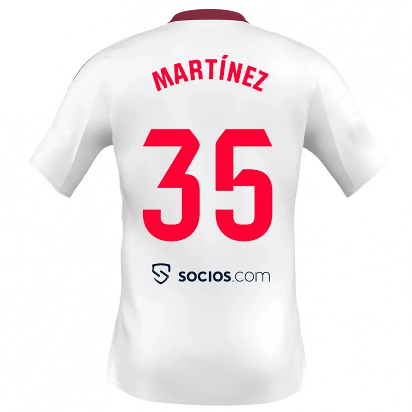 Danxen Homme Maillot Ramón Martínez #35 Blanc Rouge Tenues Domicile 2025/26 T-Shirt