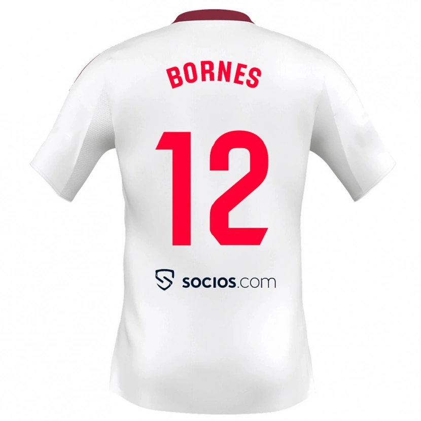 Danxen Homme Maillot Pedro Bornes #12 Blanc Rouge Tenues Domicile 2025/26 T-Shirt