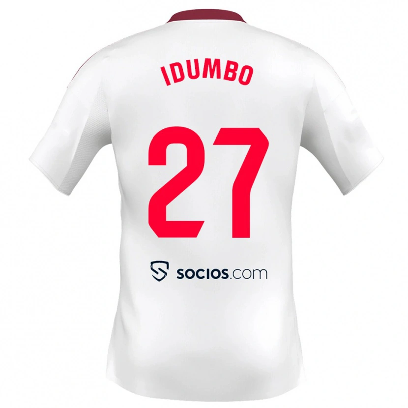 Danxen Homme Maillot Stanis Idumbo #27 Blanc Rouge Tenues Domicile 2025/26 T-Shirt