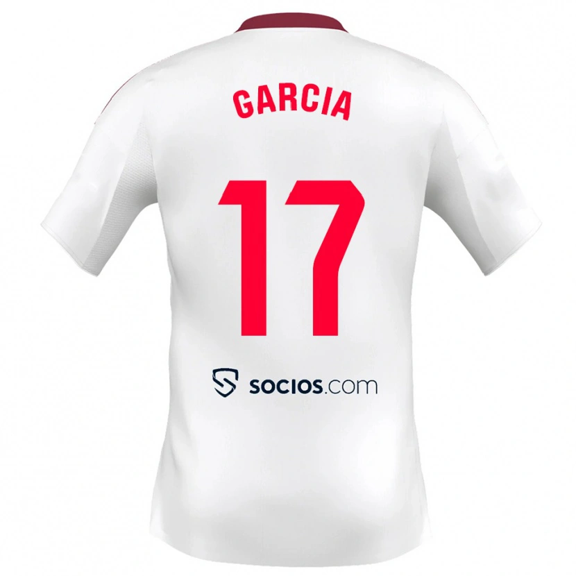 Danxen Homme Maillot Débora García #17 Blanc Rouge Tenues Domicile 2025/26 T-Shirt