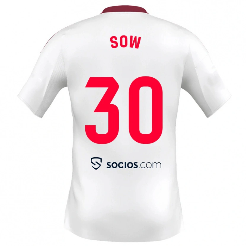 Danxen Homme Maillot Ibrahima Sow #30 Blanc Rouge Tenues Domicile 2025/26 T-Shirt