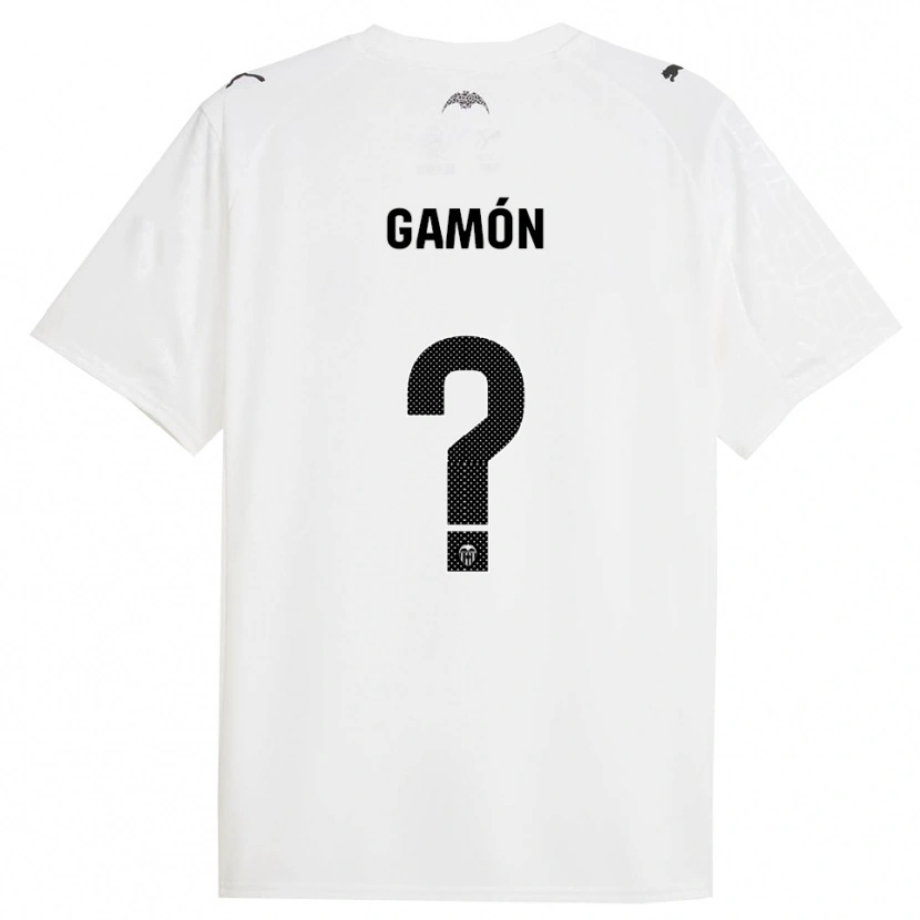 Danxen Homme Maillot Rodrigo Gamón #0 Blanc Noir Tenues Domicile 2025/26 T-Shirt