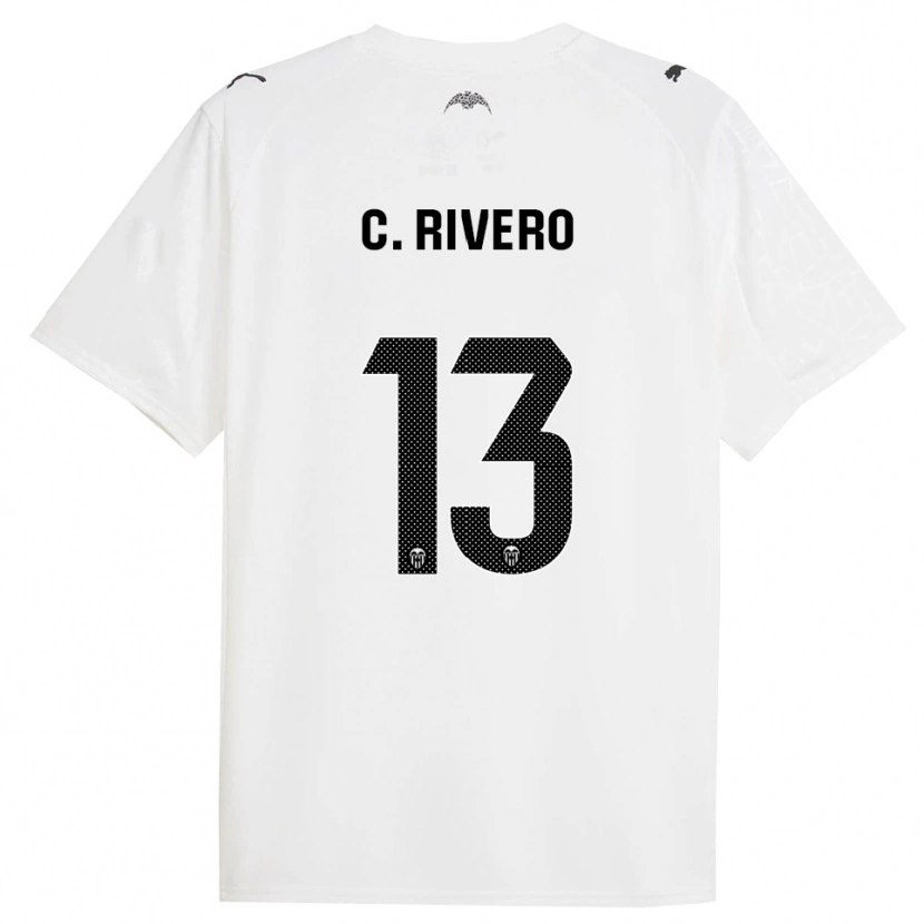 Danxen Homme Maillot Cristian Rivero #13 Blanc Noir Tenues Domicile 2025/26 T-Shirt