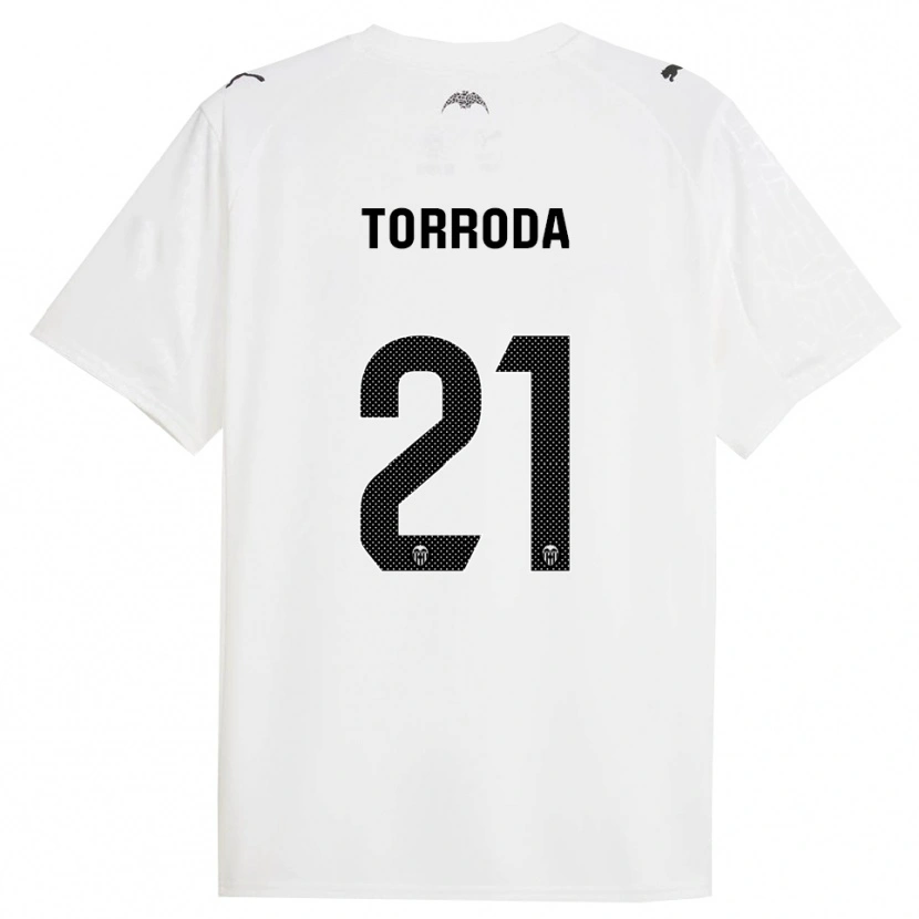 Danxen Homme Maillot Anna Torroda #21 Blanc Noir Tenues Domicile 2025/26 T-Shirt