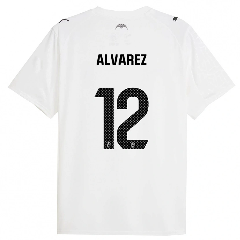 Danxen Homme Maillot Sofia Alvarez #12 Blanc Noir Tenues Domicile 2025/26 T-Shirt