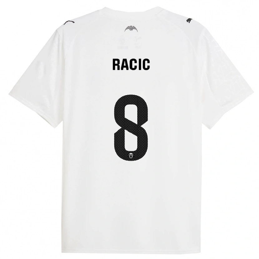 Danxen Homme Maillot Uros Racic #8 Blanc Noir Tenues Domicile 2025/26 T-Shirt