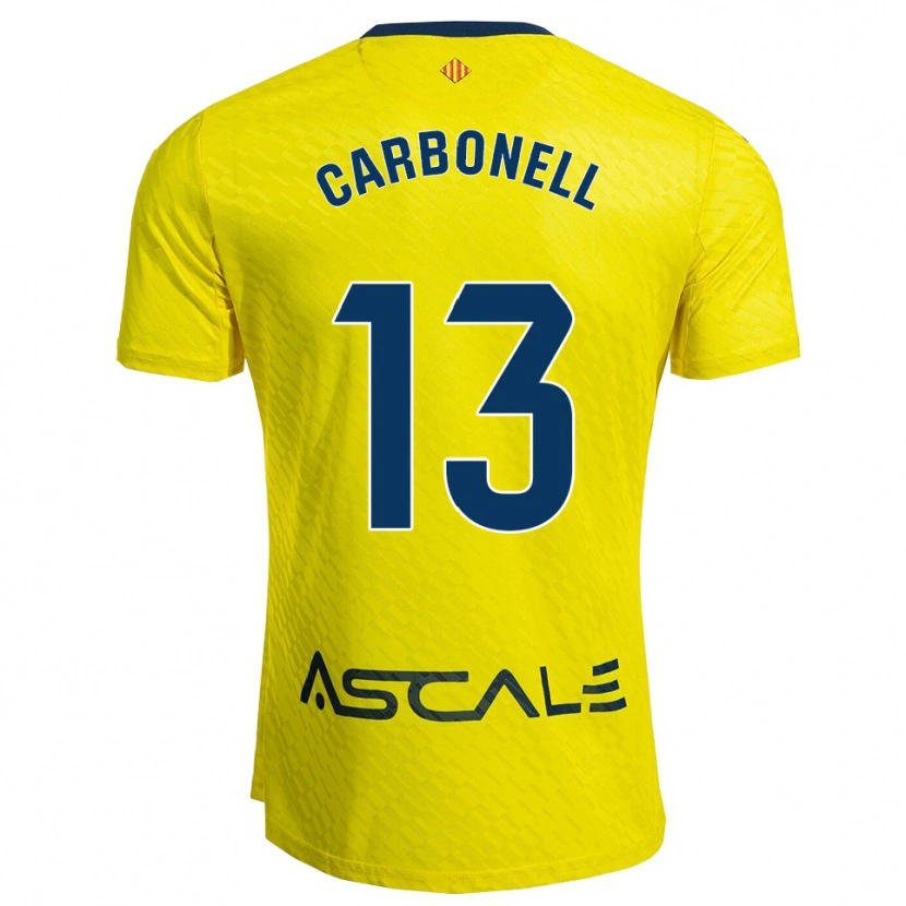 Danxen Homme Maillot Carmen Carbonell #13 Jaune Marine Tenues Domicile 2025/26 T-Shirt