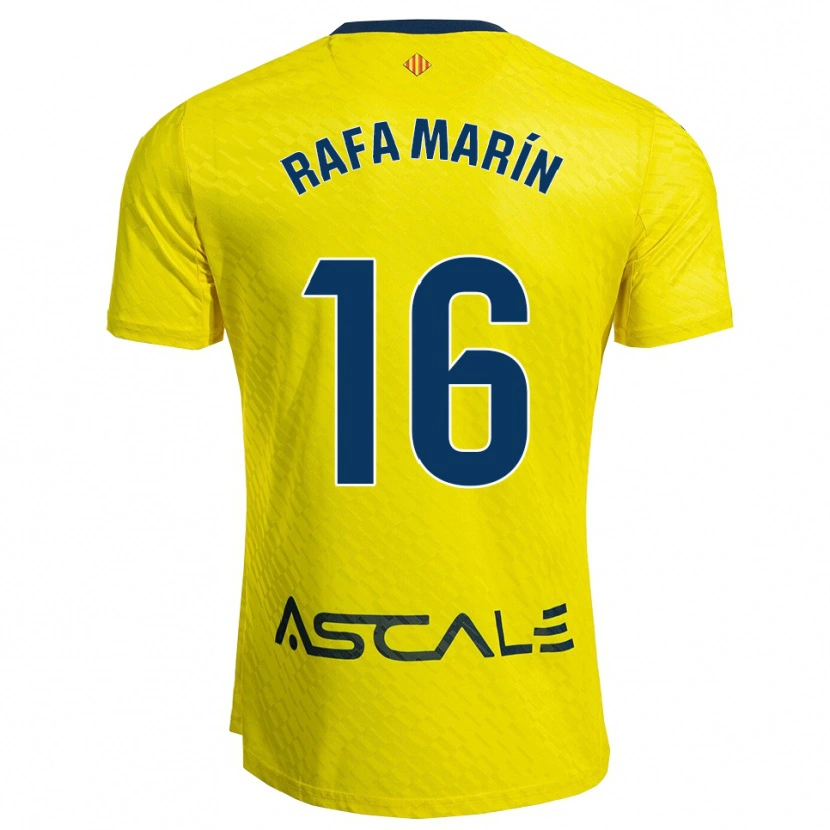 Danxen Homme Maillot Rafa Marín #16 Jaune Marine Tenues Domicile 2025/26 T-Shirt