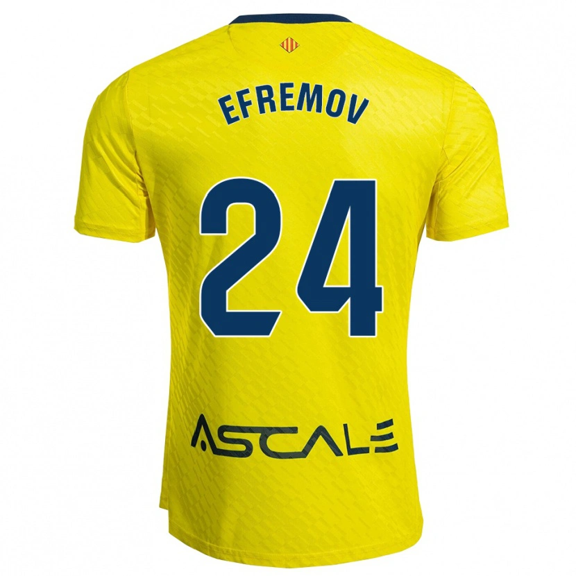 Danxen Homme Maillot Anton Efremov #24 Jaune Marine Tenues Domicile 2025/26 T-Shirt