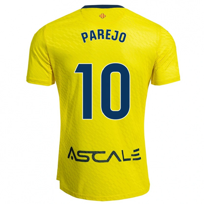 Danxen Homme Maillot Dani Parejo #10 Jaune Marine Tenues Domicile 2025/26 T-Shirt