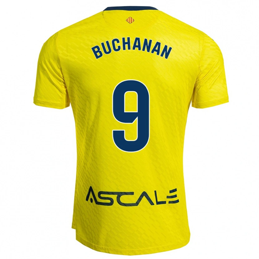 Danxen Homme Maillot Tajon Buchanan #9 Jaune Marine Tenues Domicile 2025/26 T-Shirt