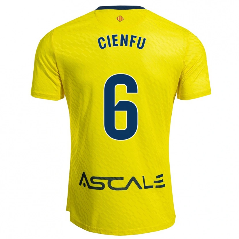 Danxen Homme Maillot María Cienfuegos Baragaño #6 Jaune Marine Tenues Domicile 2025/26 T-Shirt