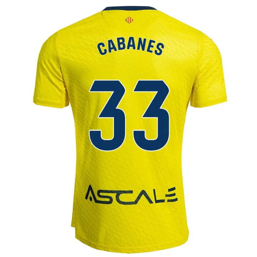 Danxen Homme Maillot Pau Cabanes #33 Jaune Marine Tenues Domicile 2025/26 T-Shirt