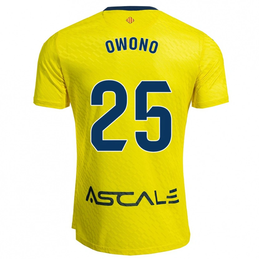 Danxen Homme Maillot Roberto Owono #25 Jaune Marine Tenues Domicile 2025/26 T-Shirt
