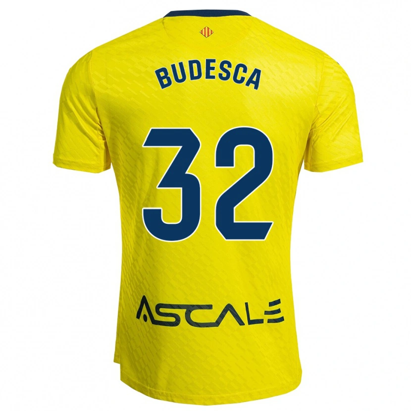 Danxen Homme Maillot Daniel Budesca #32 Jaune Marine Tenues Domicile 2025/26 T-Shirt