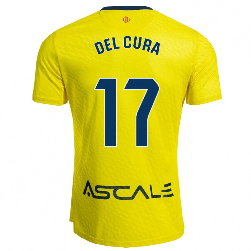 Danxen Homme Maillot Unax Del Cura #17 Jaune Marine Tenues Domicile 2025/26 T-Shirt