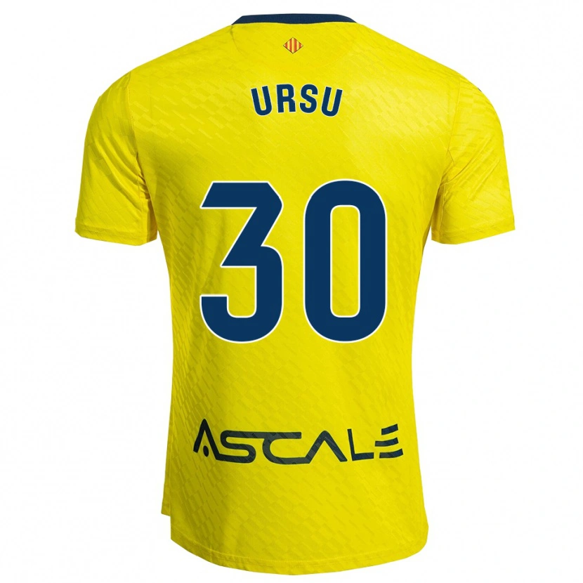 Danxen Homme Maillot Eduard Ursu #30 Jaune Marine Tenues Domicile 2025/26 T-Shirt
