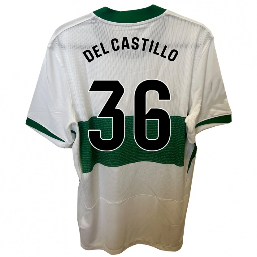 Danxen Homme Maillot Gonzalo Del Castillo #36 Blanc Vert Tenues Domicile 2025/26 T-Shirt
