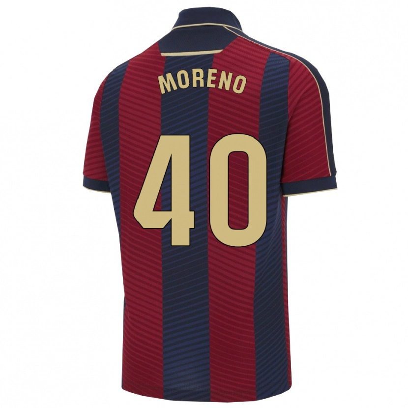 Danxen Homme Maillot Matías Moreno #40 Rouge Marine Tenues Domicile 2025/26 T-Shirt