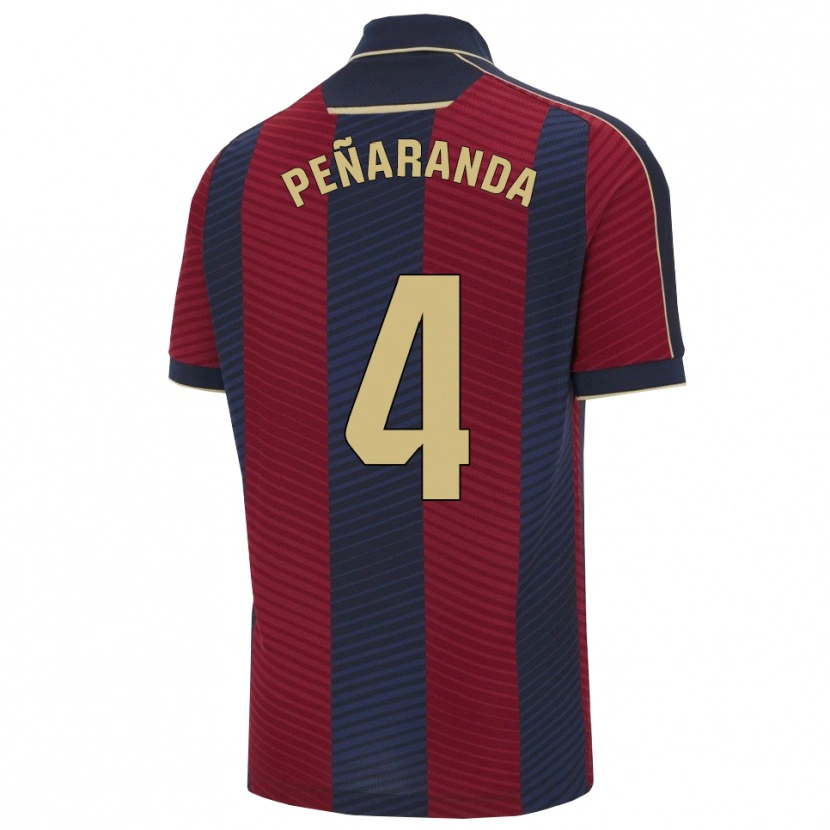 Danxen Homme Maillot Carlos Peñaranda #4 Rouge Marine Tenues Domicile 2025/26 T-Shirt