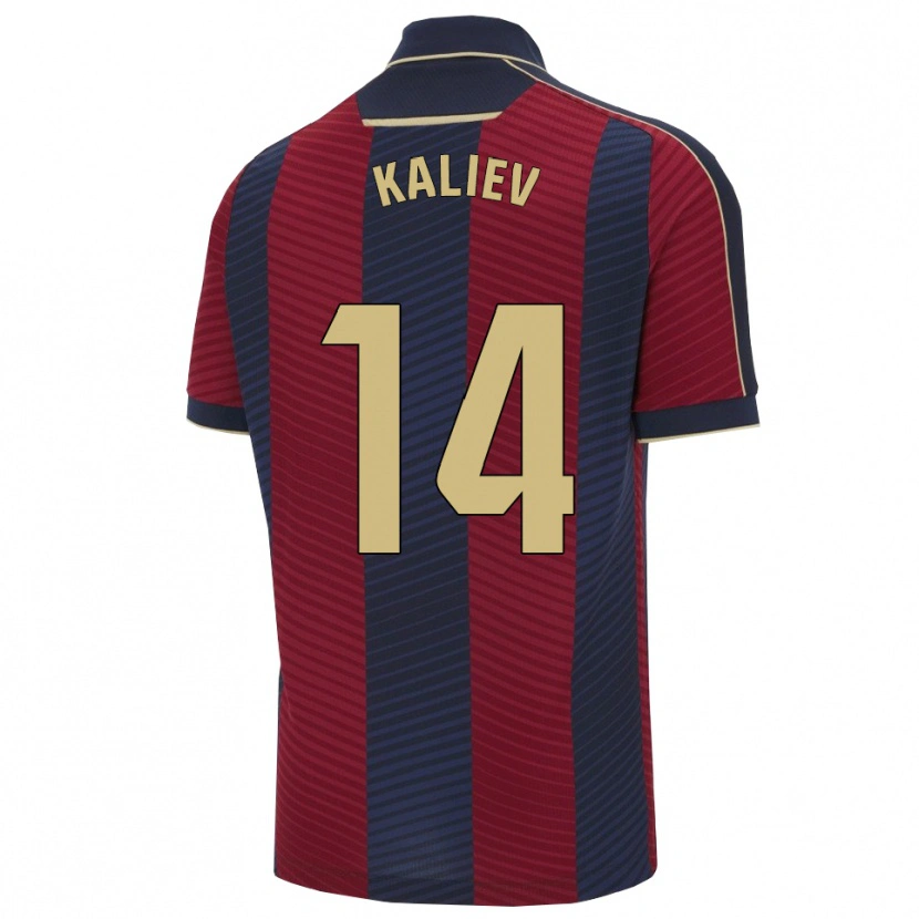 Danxen Homme Maillot Shyngys Kaliev #14 Rouge Marine Tenues Domicile 2025/26 T-Shirt