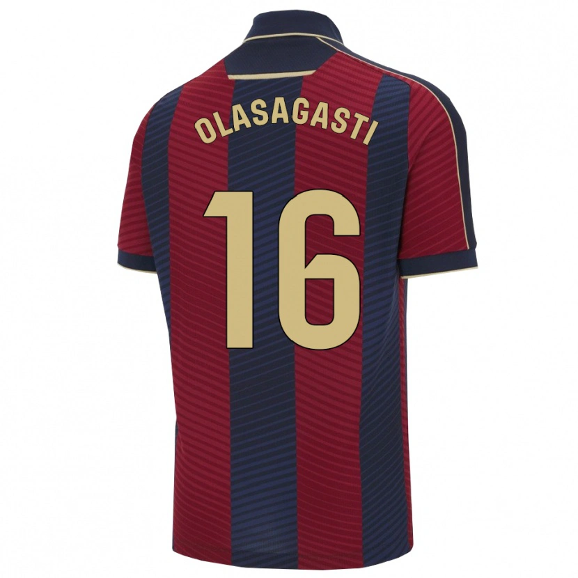 Danxen Homme Maillot Jon Ander Olasagasti #16 Rouge Marine Tenues Domicile 2025/26 T-Shirt