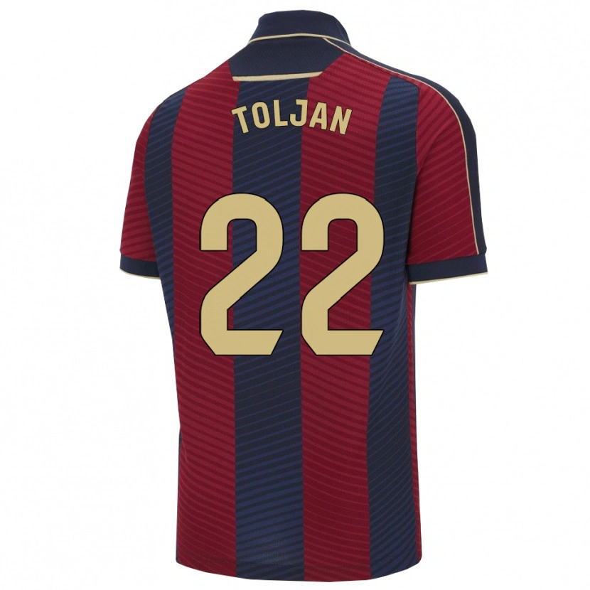 Danxen Homme Maillot Jeremy Toljan #22 Rouge Marine Tenues Domicile 2025/26 T-Shirt