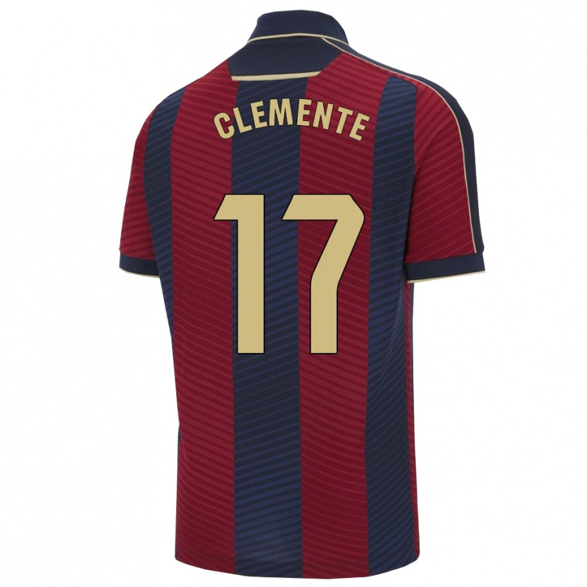 Danxen Homme Maillot Óscar Clemente #17 Rouge Marine Tenues Domicile 2025/26 T-Shirt