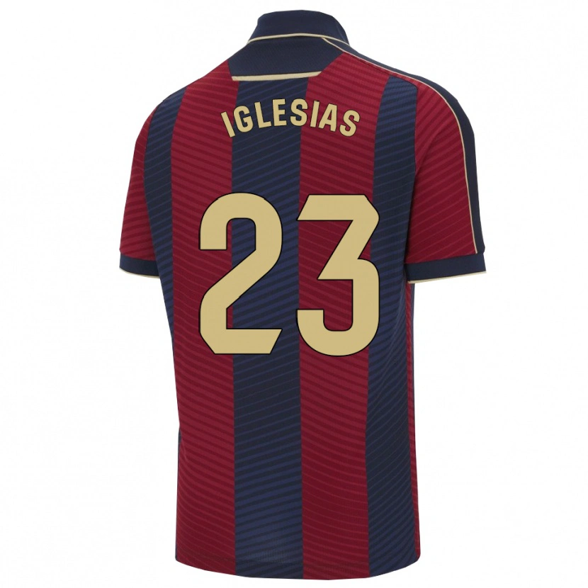 Danxen Homme Maillot Dylan Iglesias #23 Rouge Marine Tenues Domicile 2025/26 T-Shirt
