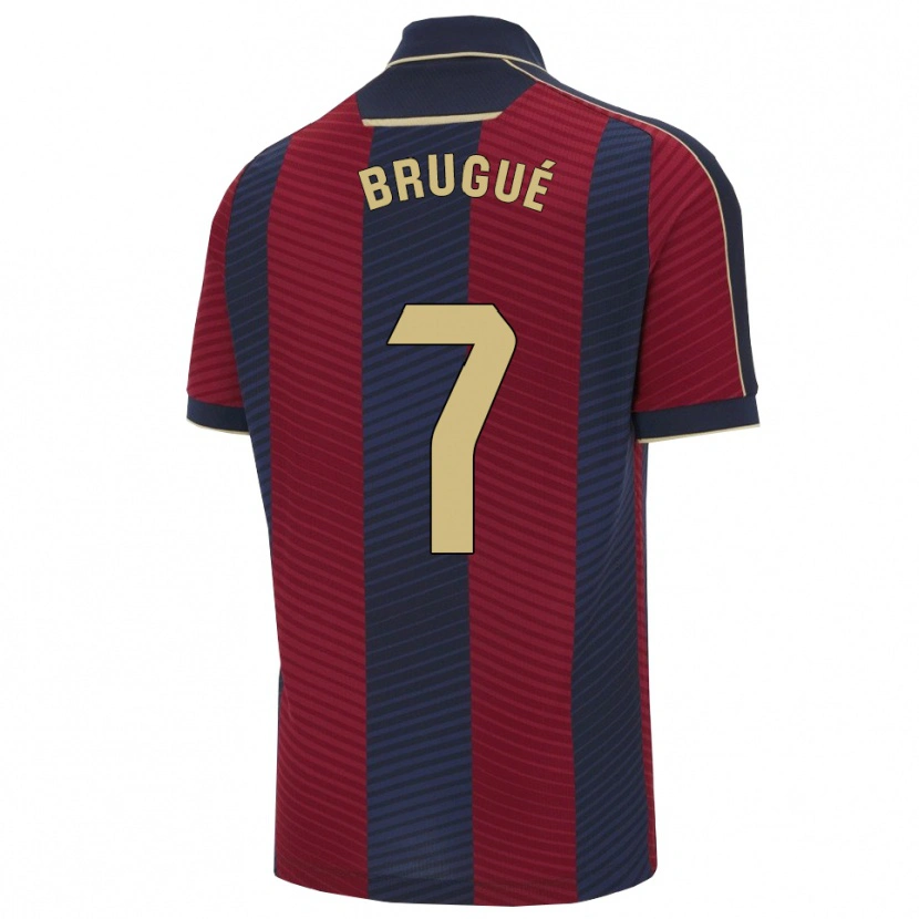Danxen Homme Maillot Roger Brugué #7 Rouge Marine Tenues Domicile 2025/26 T-Shirt