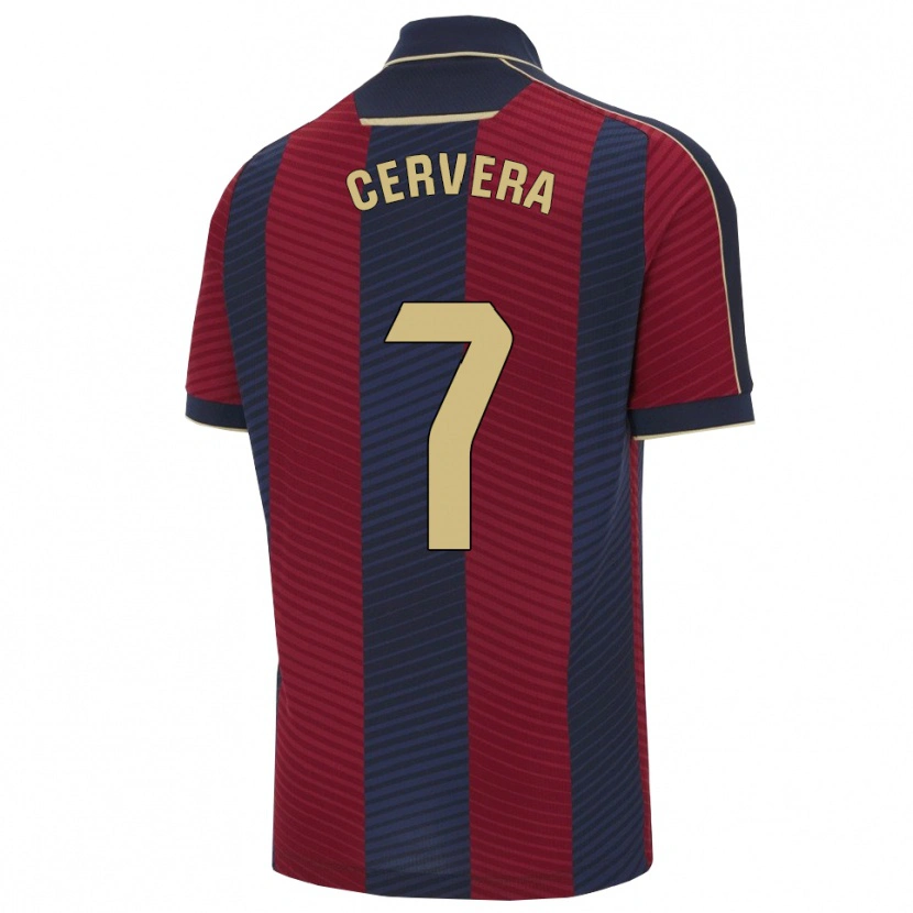 Danxen Homme Maillot Dani Cervera #7 Rouge Marine Tenues Domicile 2025/26 T-Shirt