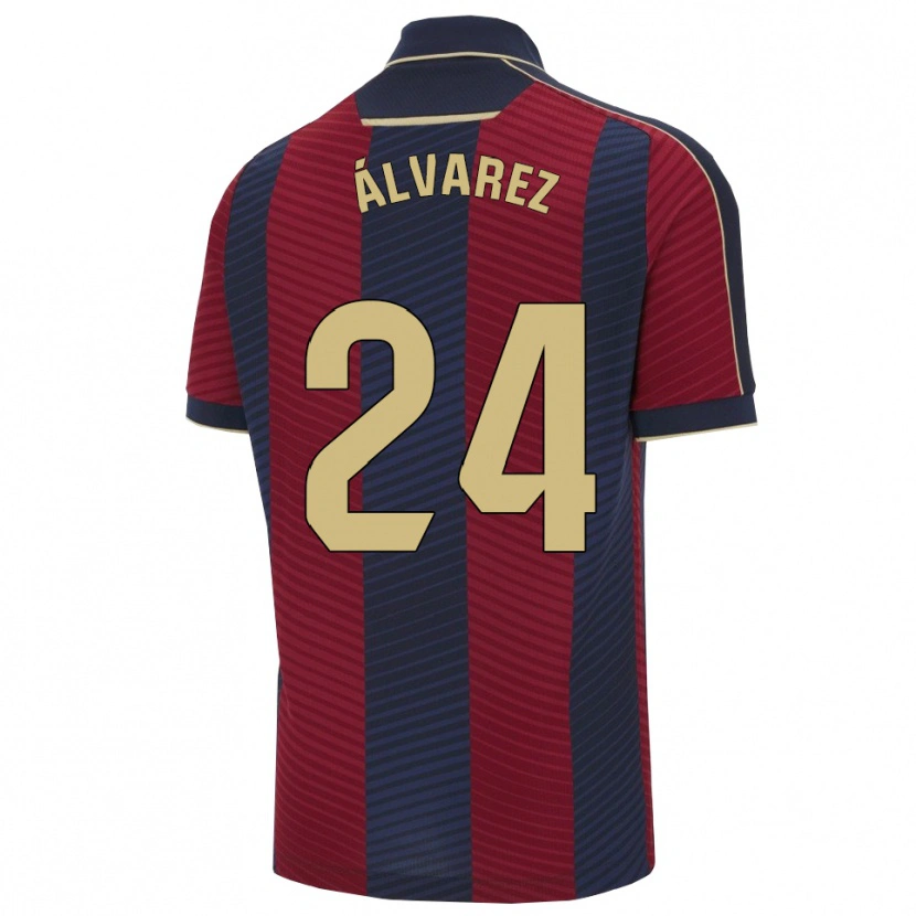 Danxen Homme Maillot Carlos Álvarez #24 Rouge Marine Tenues Domicile 2025/26 T-Shirt
