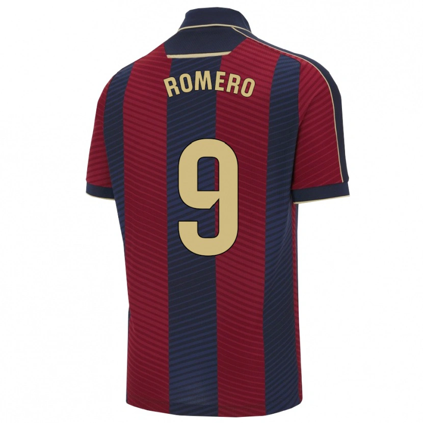 Danxen Homme Maillot Iván Romero #9 Rouge Marine Tenues Domicile 2025/26 T-Shirt
