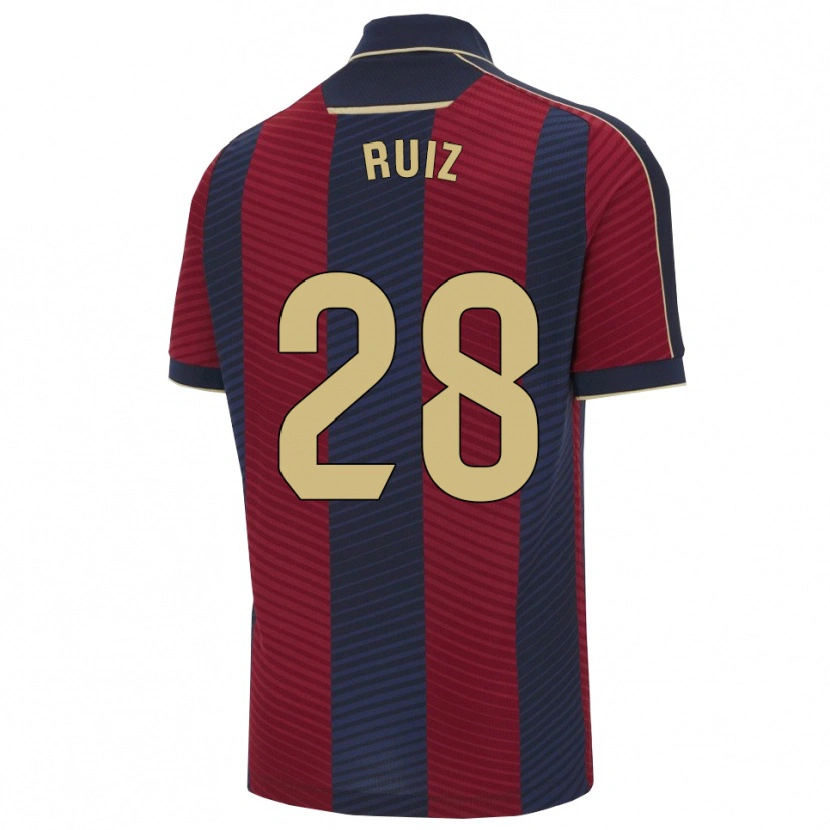 Danxen Homme Maillot Joan Ruiz #28 Rouge Marine Tenues Domicile 2025/26 T-Shirt
