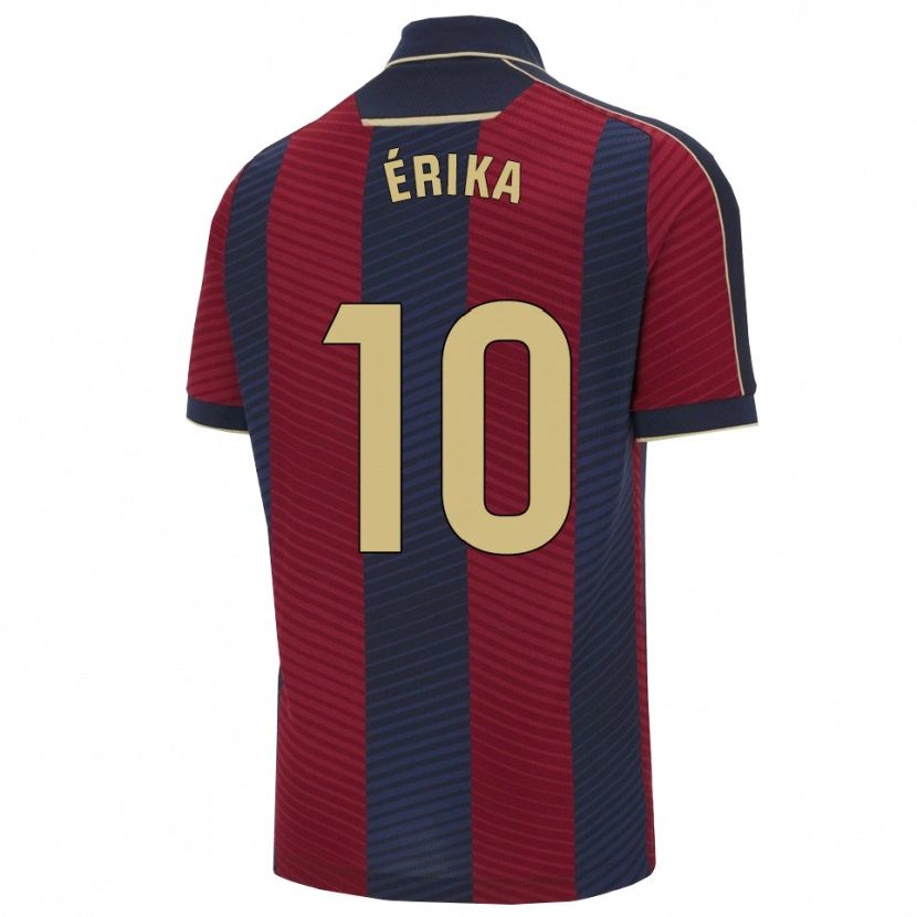 Danxen Homme Maillot Érika González #10 Rouge Marine Tenues Domicile 2025/26 T-Shirt