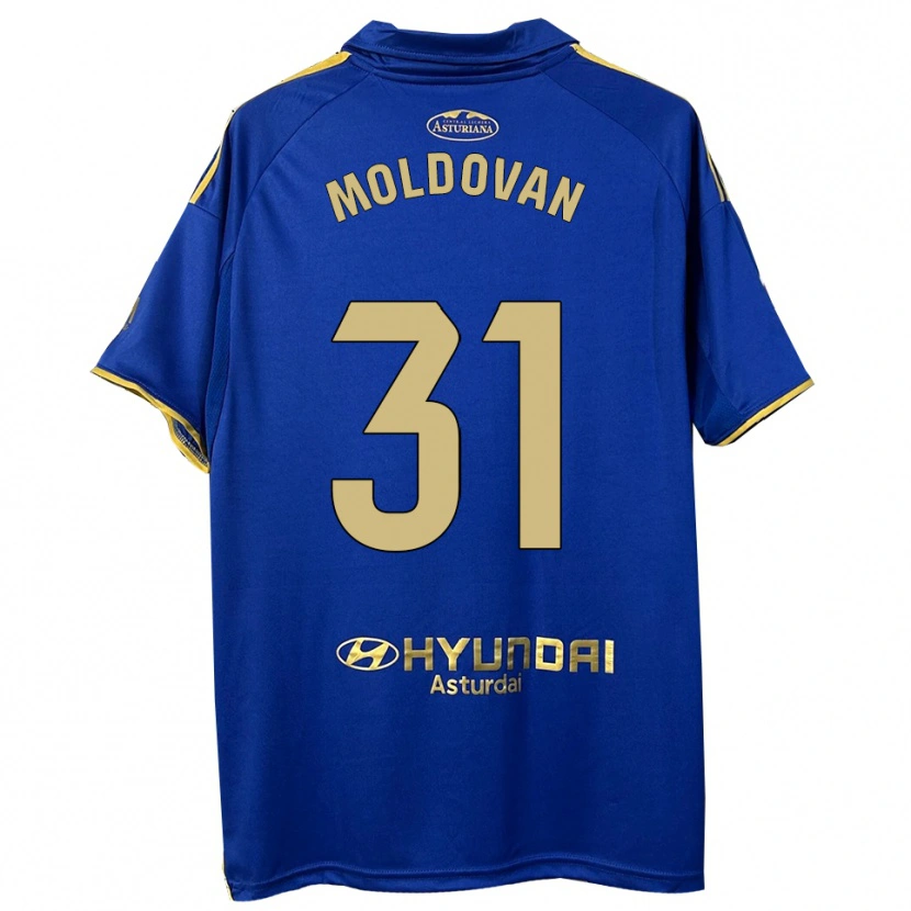 Danxen Homme Maillot Horațiu Moldovan #31 Bleu Or Tenues Domicile 2025/26 T-Shirt
