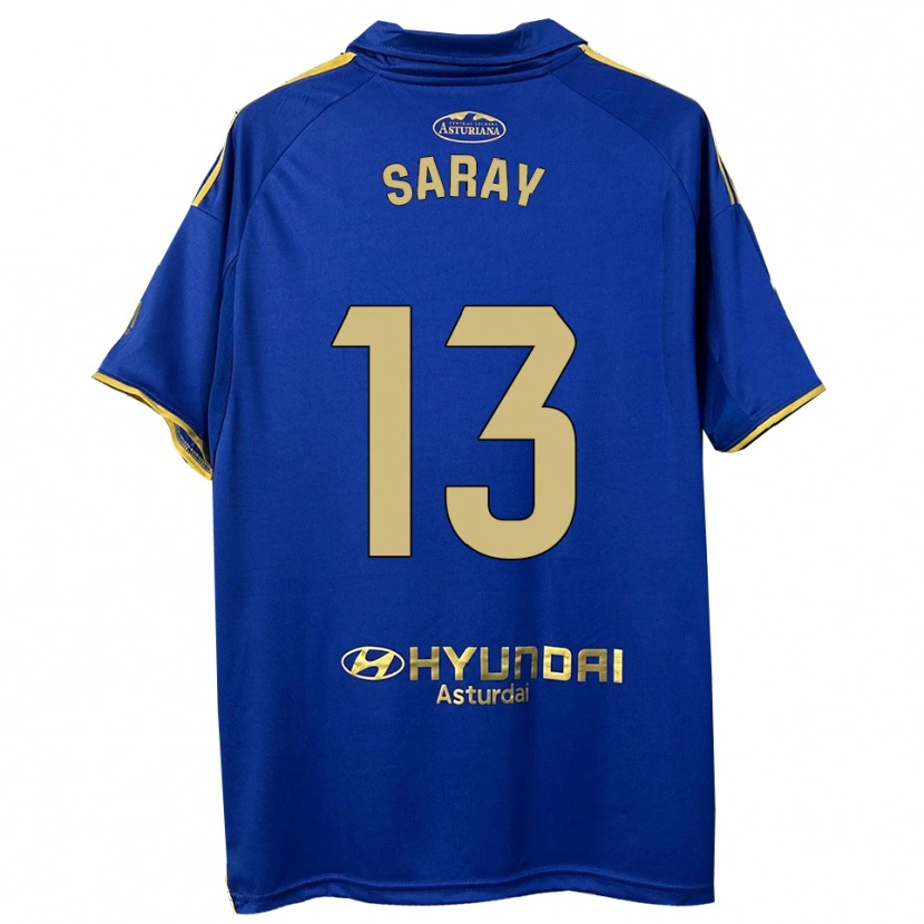 Danxen Homme Maillot Saray Vázquez Alonso #13 Bleu Or Tenues Domicile 2025/26 T-Shirt