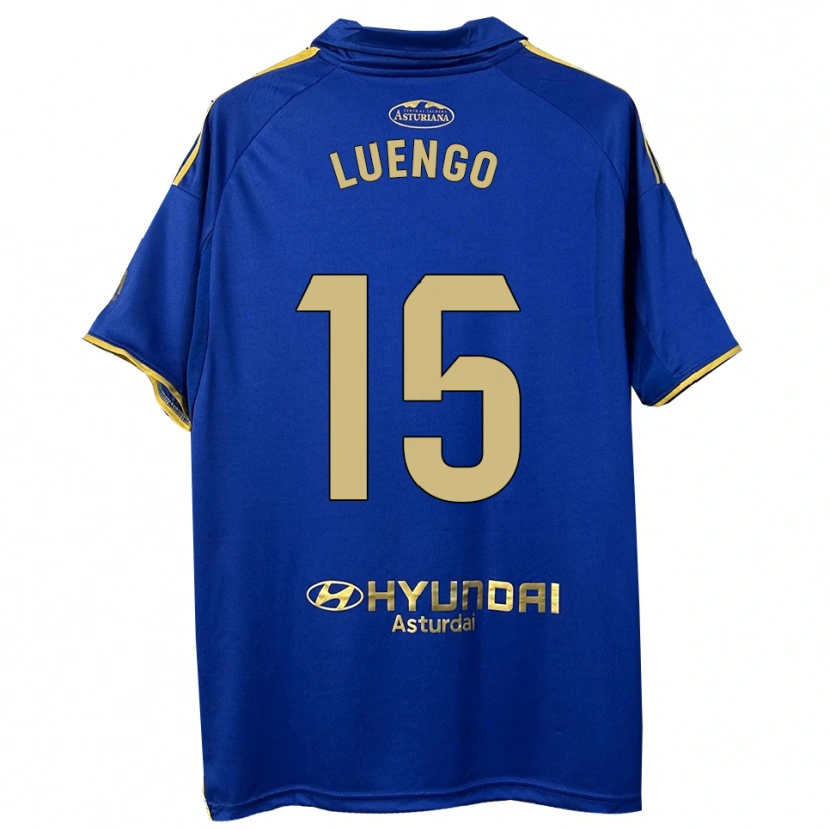 Danxen Homme Maillot Oier Luengo #15 Bleu Or Tenues Domicile 2025/26 T-Shirt