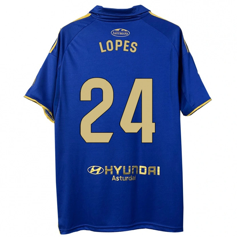 Danxen Homme Maillot Marcos Lopes #24 Bleu Or Tenues Domicile 2025/26 T-Shirt