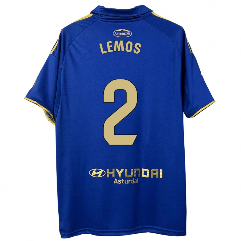 Danxen Homme Maillot Álvaro Lemos #2 Bleu Or Tenues Domicile 2025/26 T-Shirt