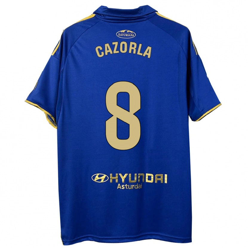 Danxen Homme Maillot Santi Cazorla #8 Bleu Or Tenues Domicile 2025/26 T-Shirt